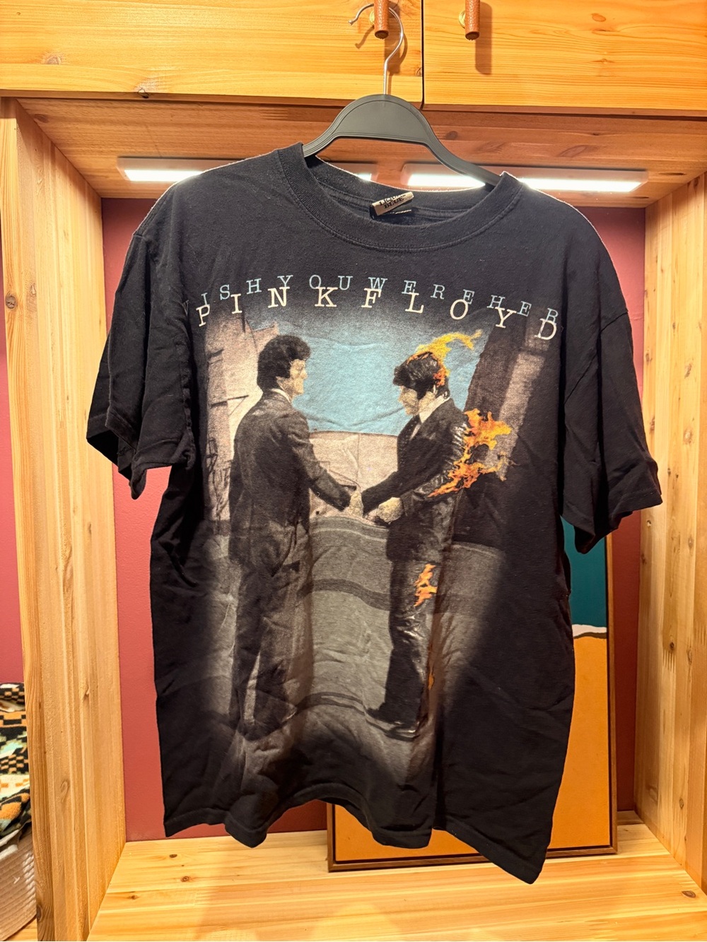 Liquid Blue Black Pink Floyd Division Bell Style Graphic Tee